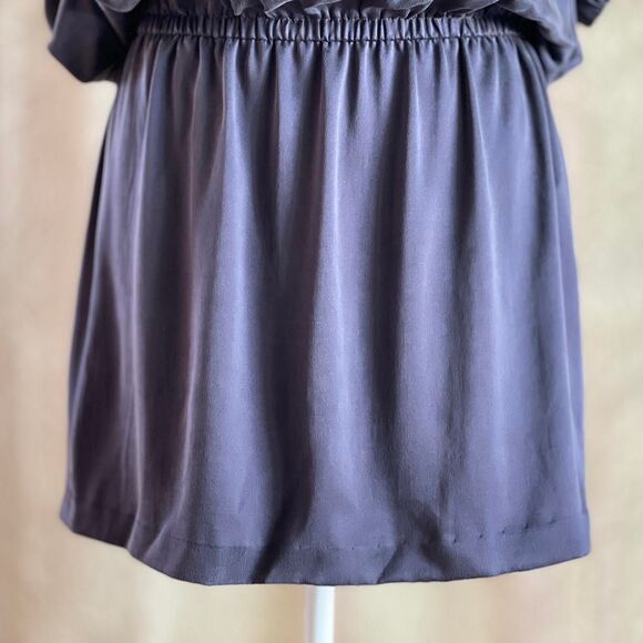 NWOT Rebecca Taylor 100%‎ Silk Gray Boho Mini Dress with Tassel Detail Size 6 - Picture 5 of 8